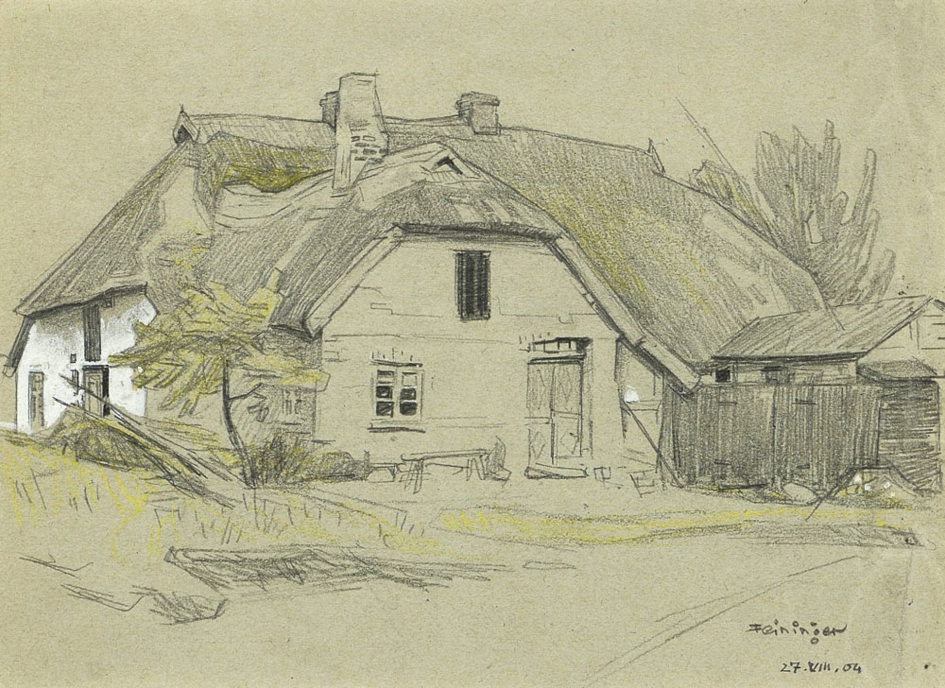 Lyonel Feininger (1871 – New York – 1956)Farmhaus auf Rügen. (Farmhouse on Rügen)