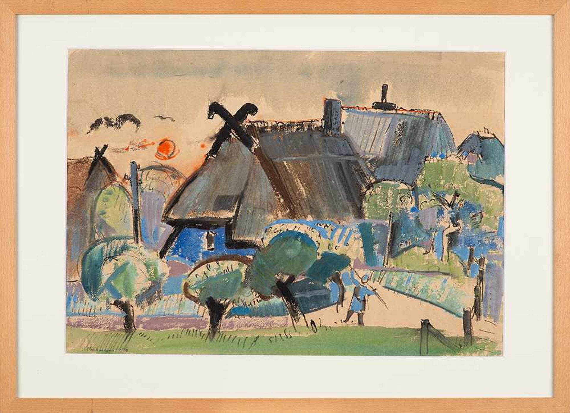 Hermann Bachmann (1922 Halle – 1995 Karlsruhe)Althagen, Ostsee.Aquarell auf Bütt - Image 2 of 2