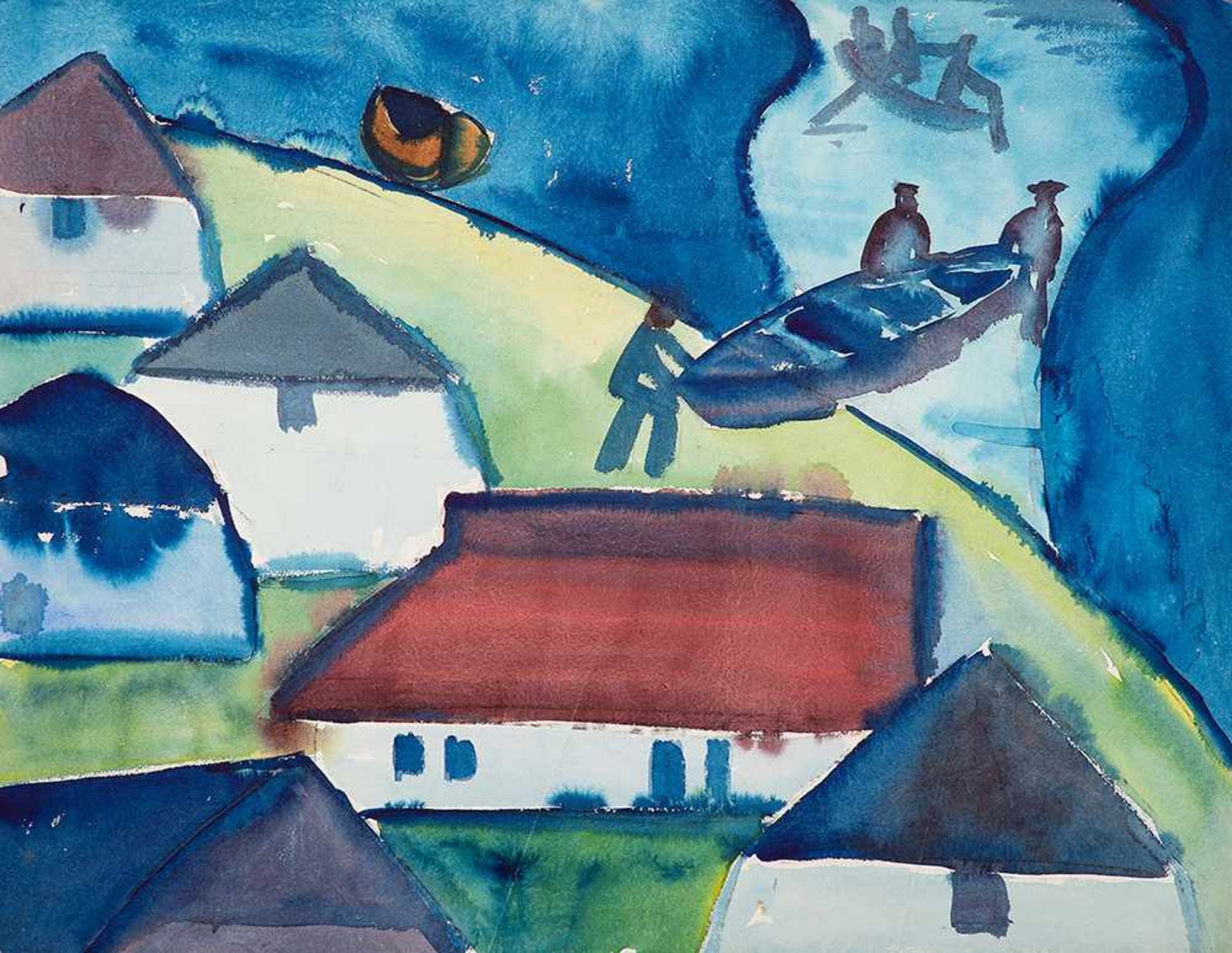 Gerhard Moll (1920 – Berlin – 1986)Hiddensee.Aquarell auf Büttenpapier. 1943.