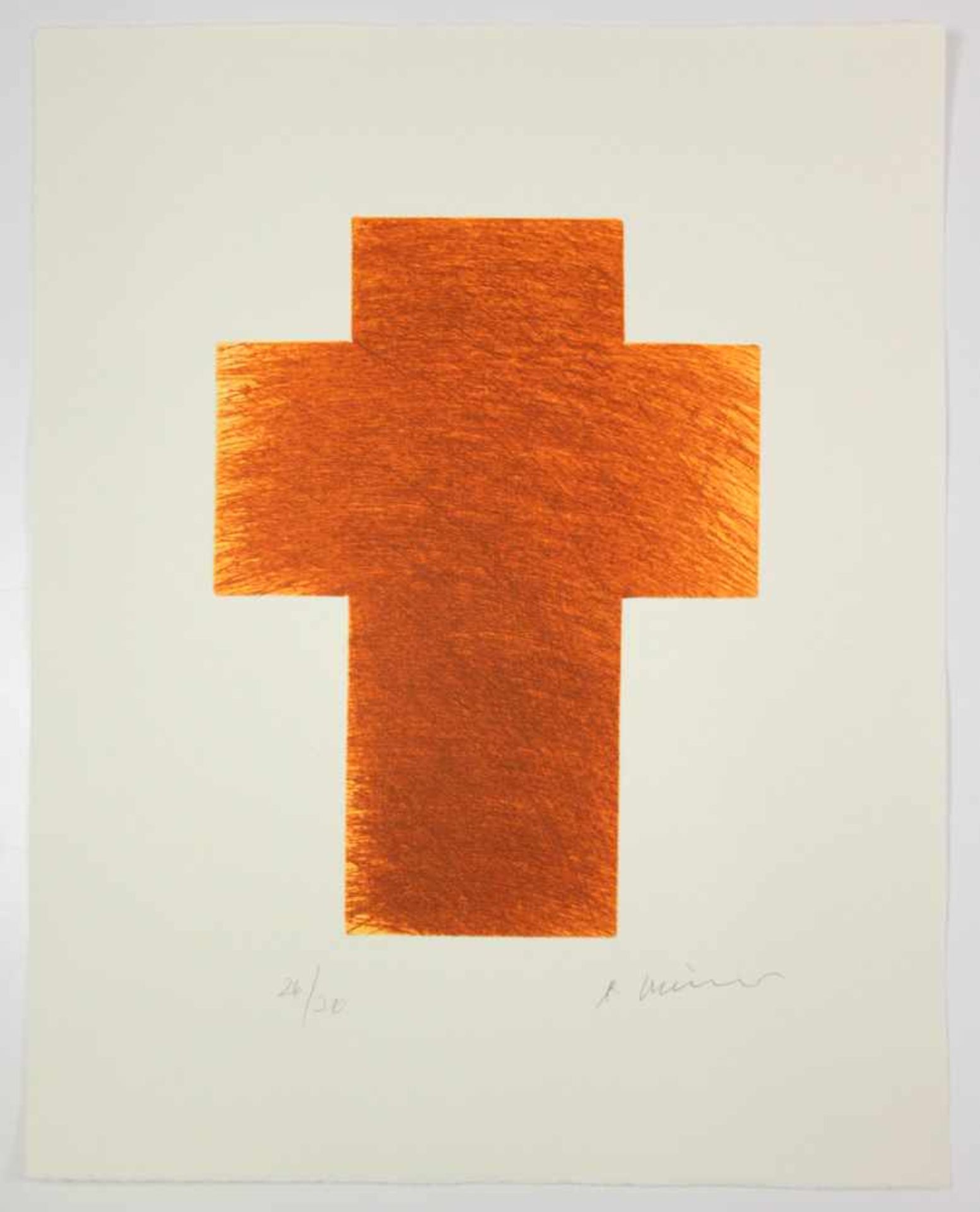 Arnulf Rainer(geb. 1929)"Kreuz Feldbraun"2009Kaltnadelradierung auf Papier; signier