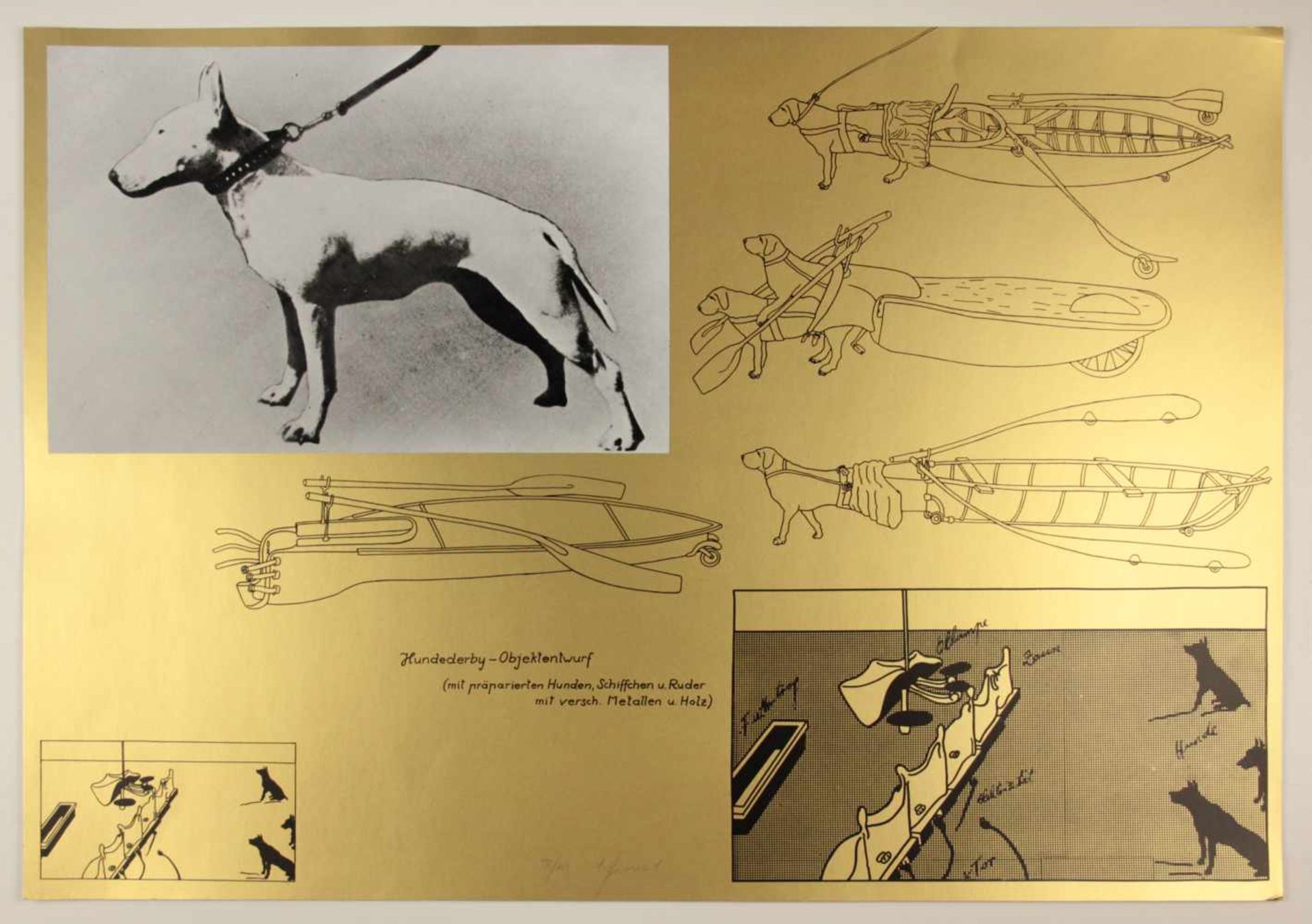 Bruno Gironcoli(1936-2010)"Hundederby - Objektentwurf"1972Siebdruck; Ed. XII/XVI; s