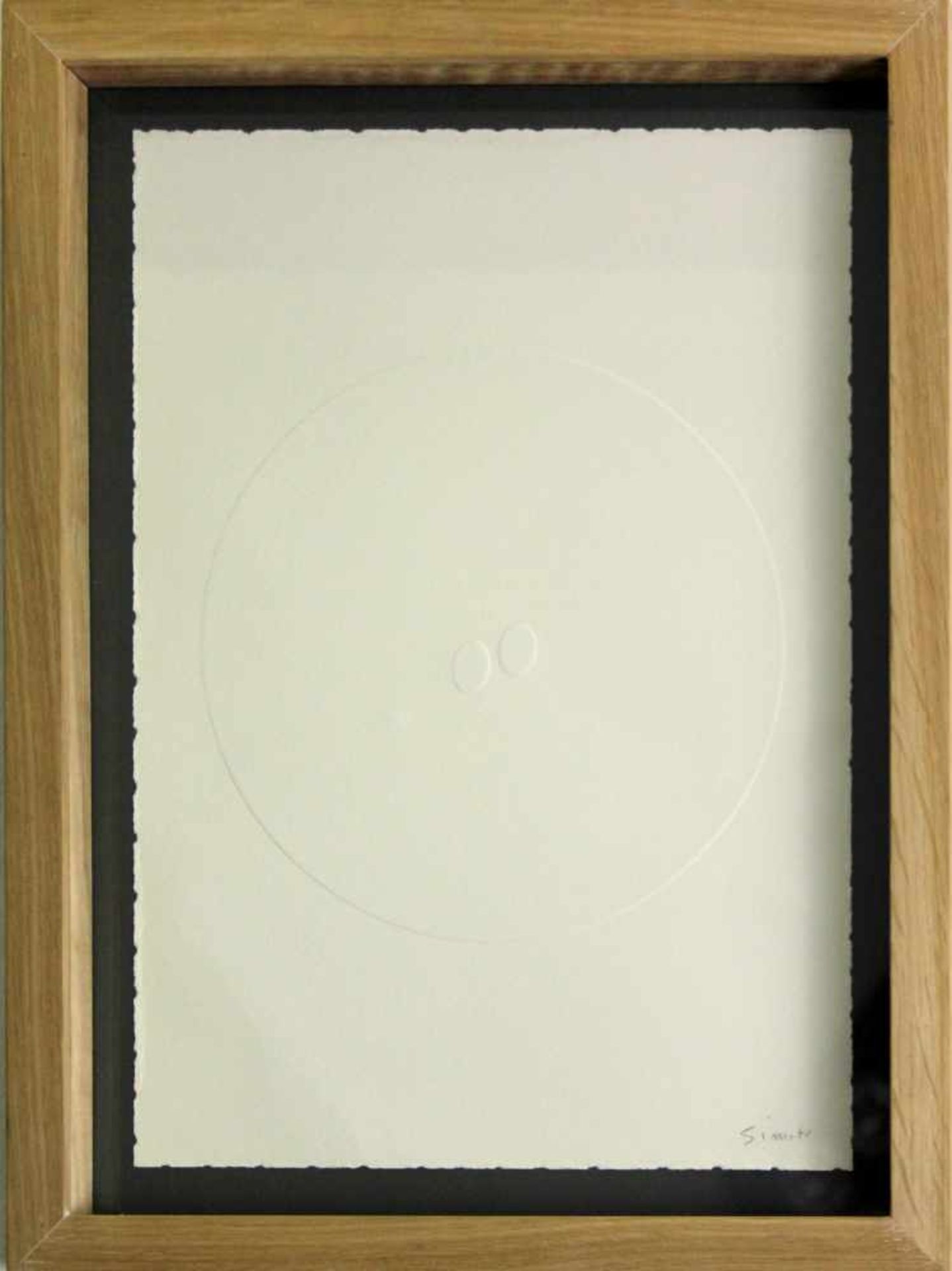 Turi Simeti(geb. 1929)"2 Ovali bianchi"2015geprägtes Papier; signiert; gerahmt