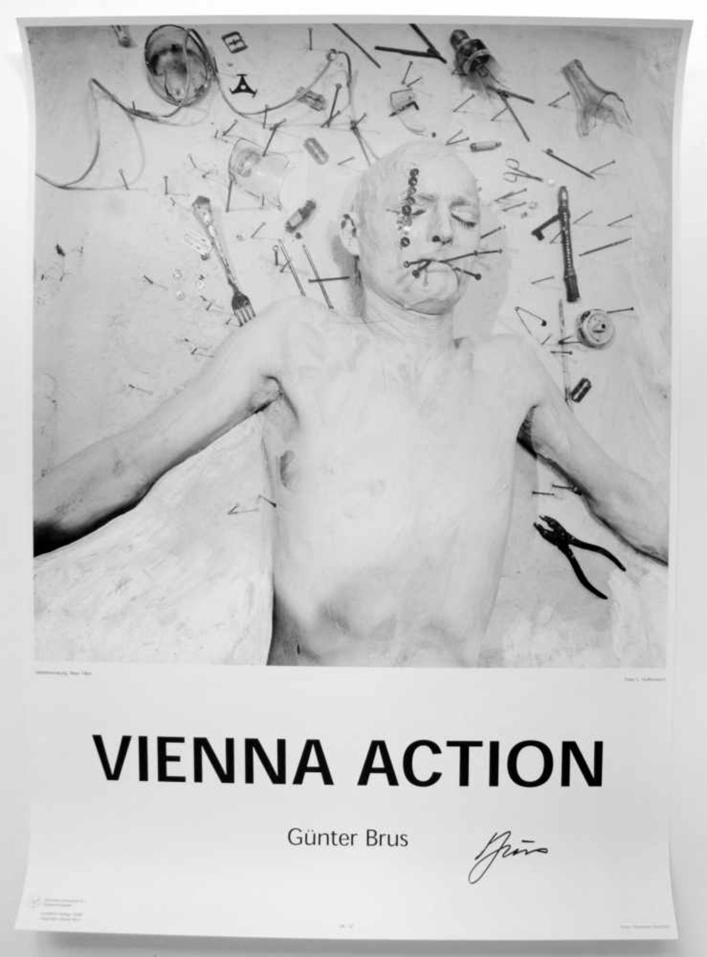 Günter Brus(geb. 1938)"Vienna Action"_Plakatdruck; 10 Stk. Limitierte Auflage von - Bild 5 aus 12