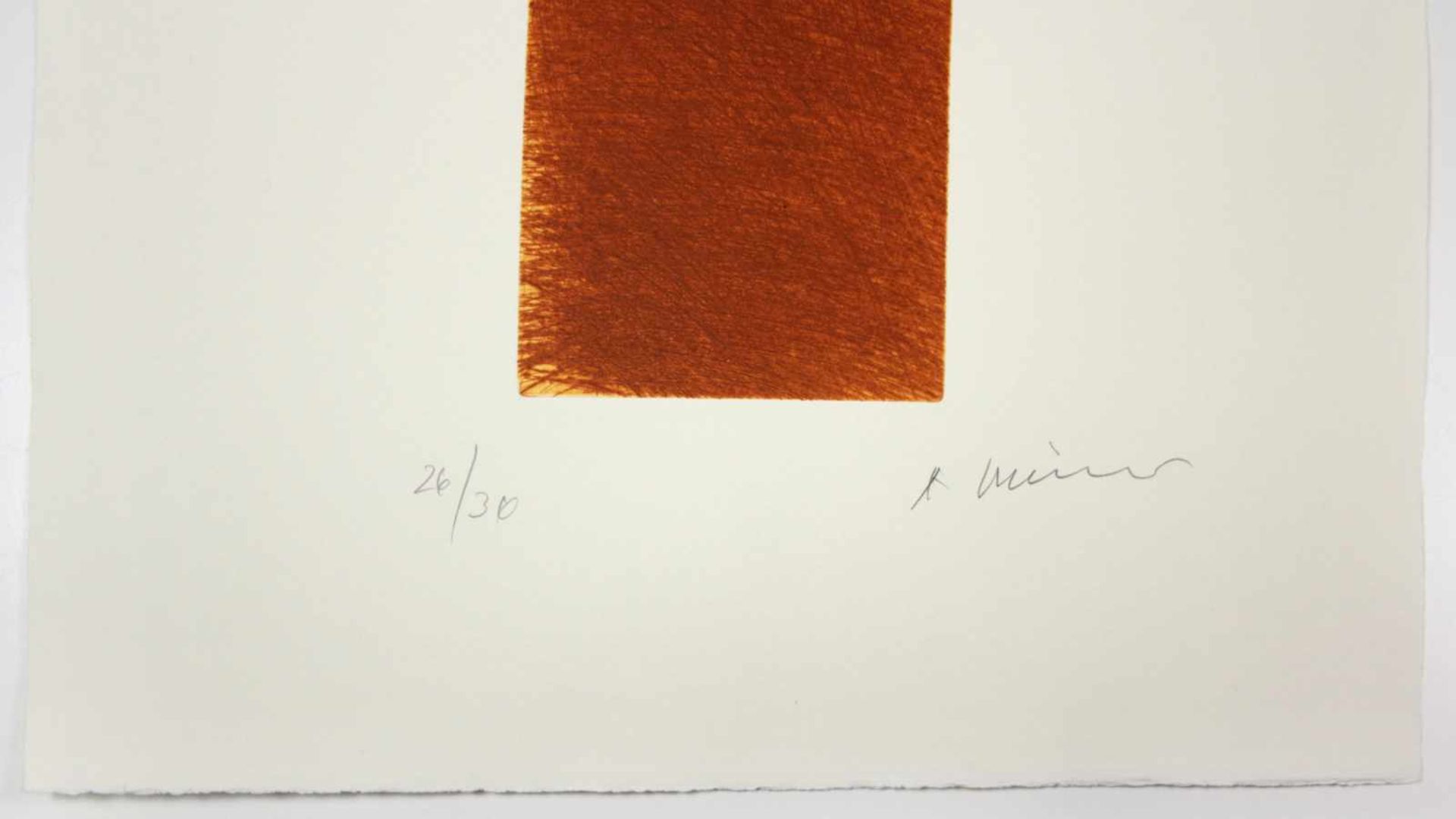 Arnulf Rainer(geb. 1929)"Kreuz Feldbraun"2009Kaltnadelradierung auf Papier; signier - Bild 2 aus 2