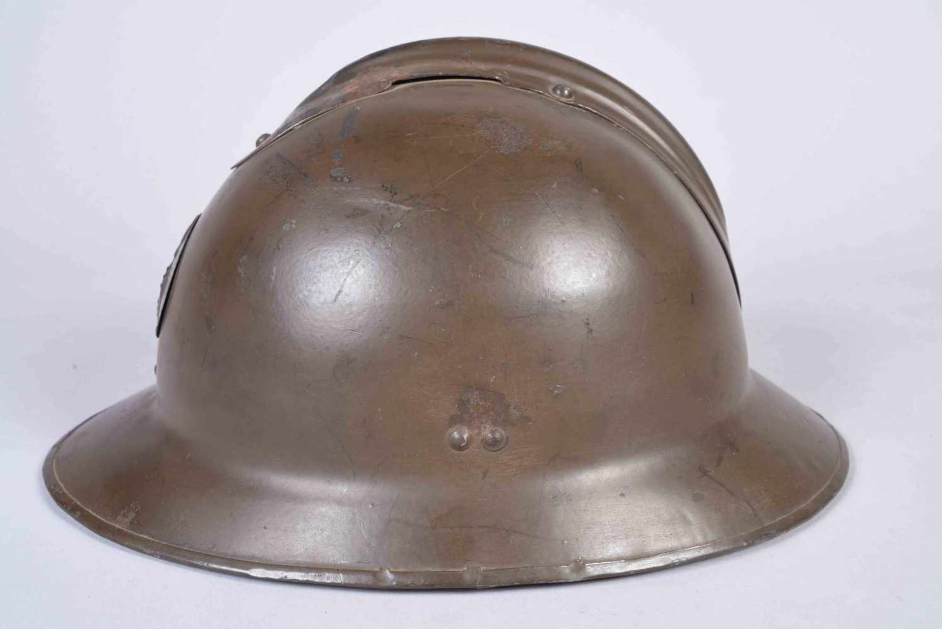 Casque Adrian modèle 26 attribut du génie modèle 37. Beau marquage du fabricant MA.M.OU Marseille - Bild 3 aus 9