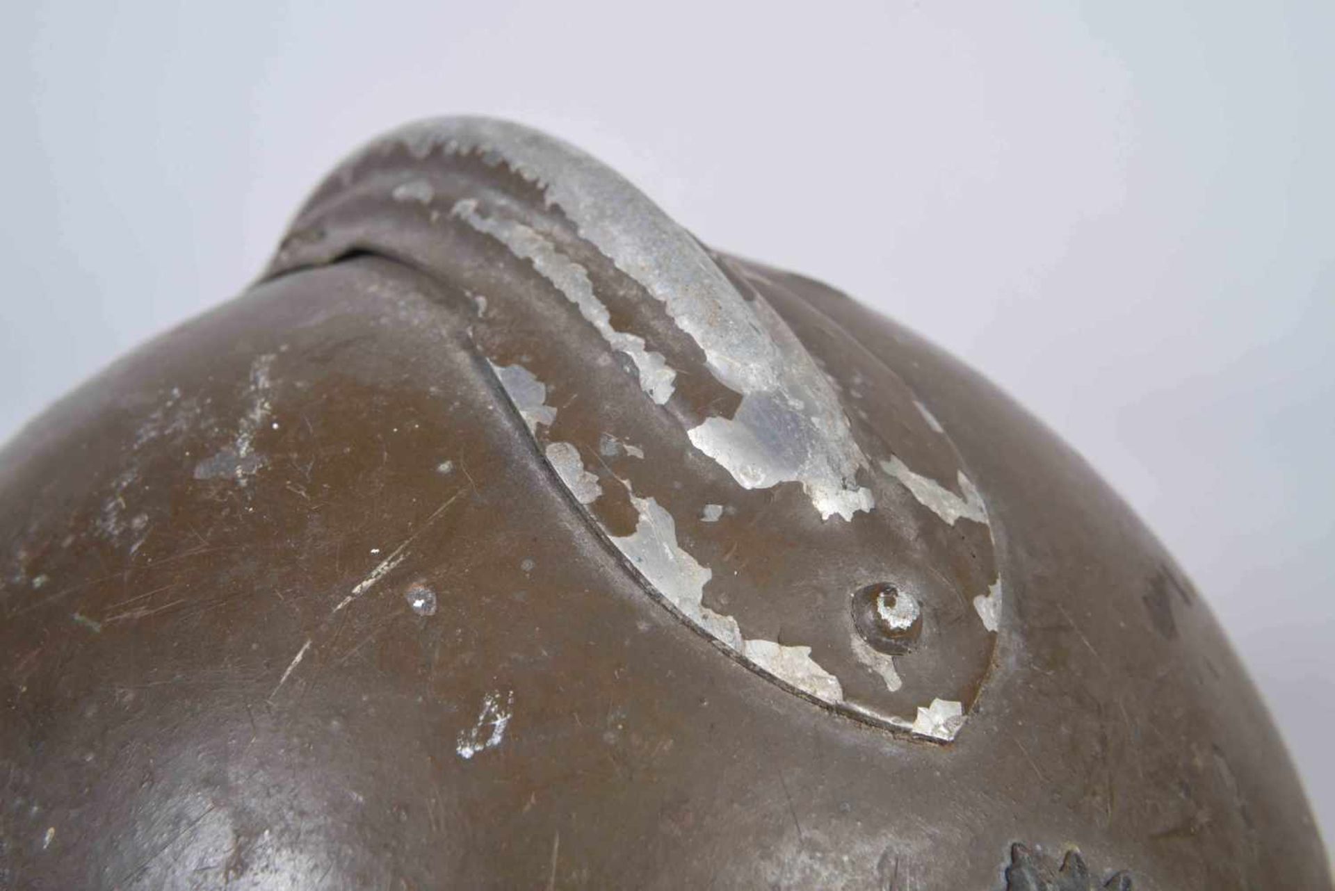 Casque Adrian modèle 26 attribut d’infanterie modèle 15. Fabriquant Japy Coque C. Peinture d’usine - Bild 5 aus 6