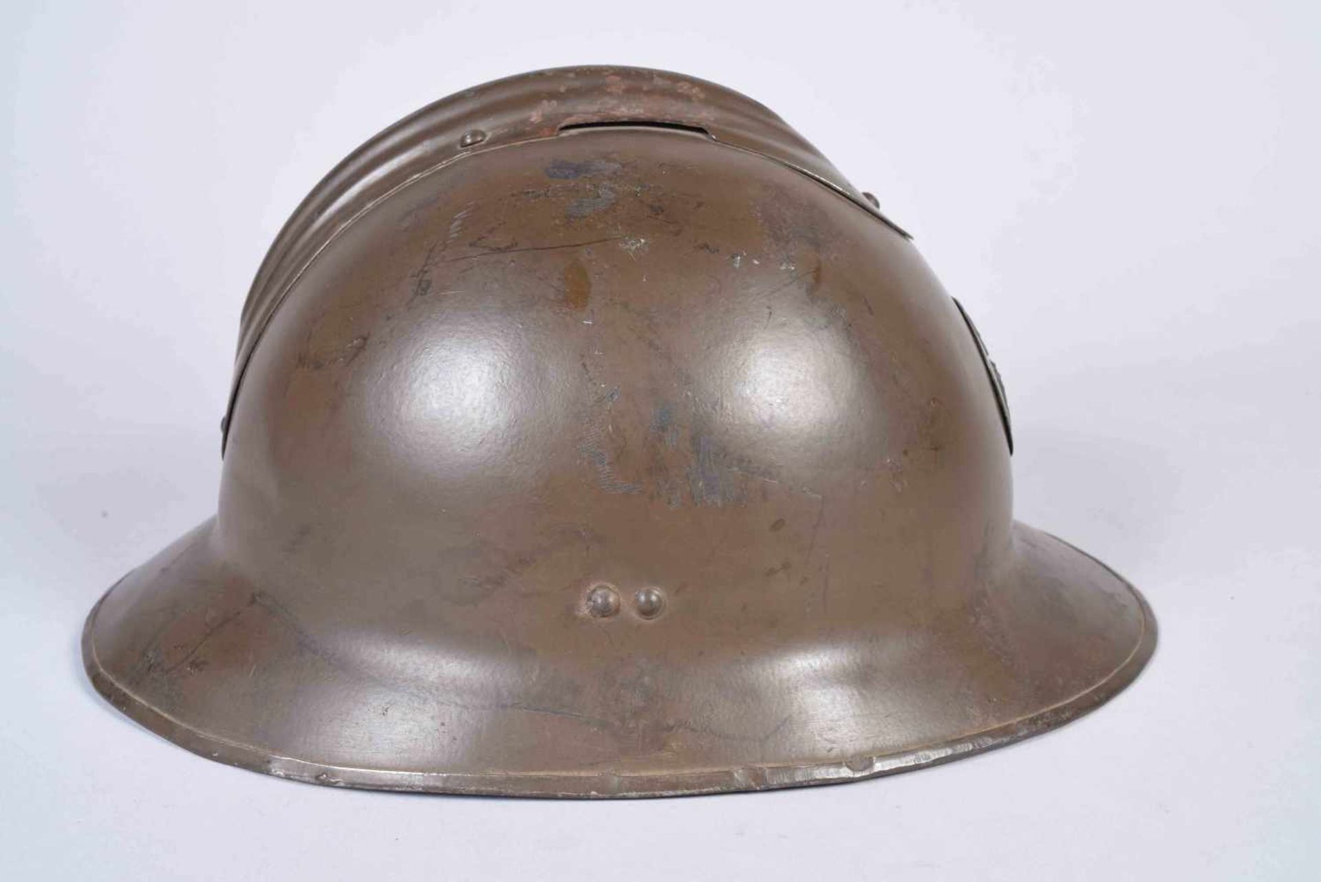 Casque Adrian modèle 26 attribut du génie modèle 37. Beau marquage du fabricant MA.M.OU Marseille - Bild 5 aus 9