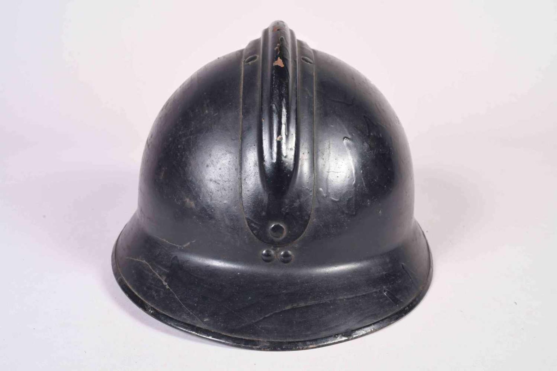 Casque Adrian modèle 26. Attribut de la gendarmerie. Fabricant Dunois et Fils. Peinture Kaki - Bild 3 aus 7