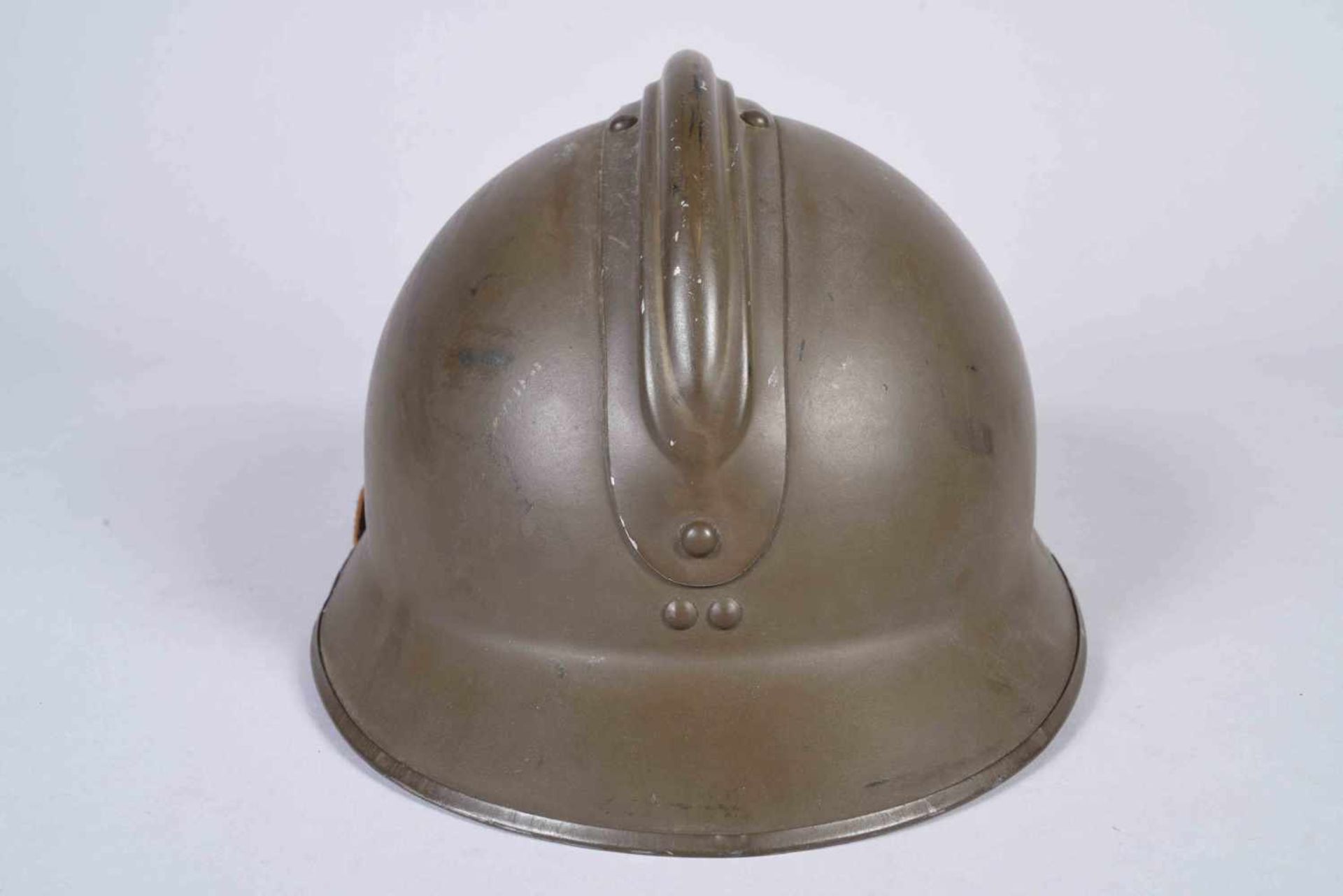 Casque Adrian modèle 26. Attribut de la coloniale Modèle 37. Fabricant DUCELLIER 1938. Peinture kaki - Bild 4 aus 8