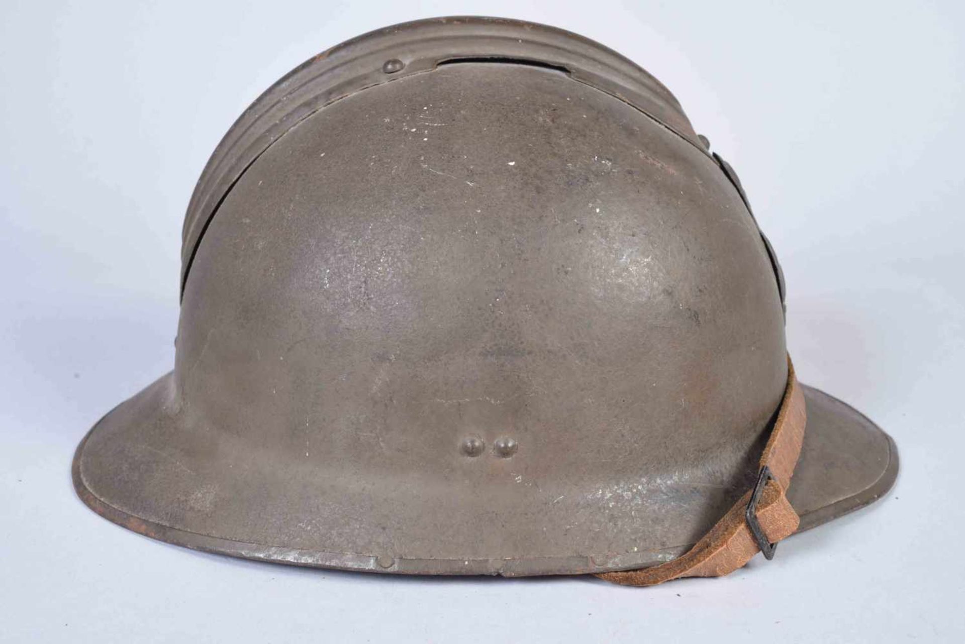 Casque Adrian modèle 26 attribut du génie modèle 15. Fabricant M.A.M.OU Marseille 1938. Peinture - Bild 4 aus 6