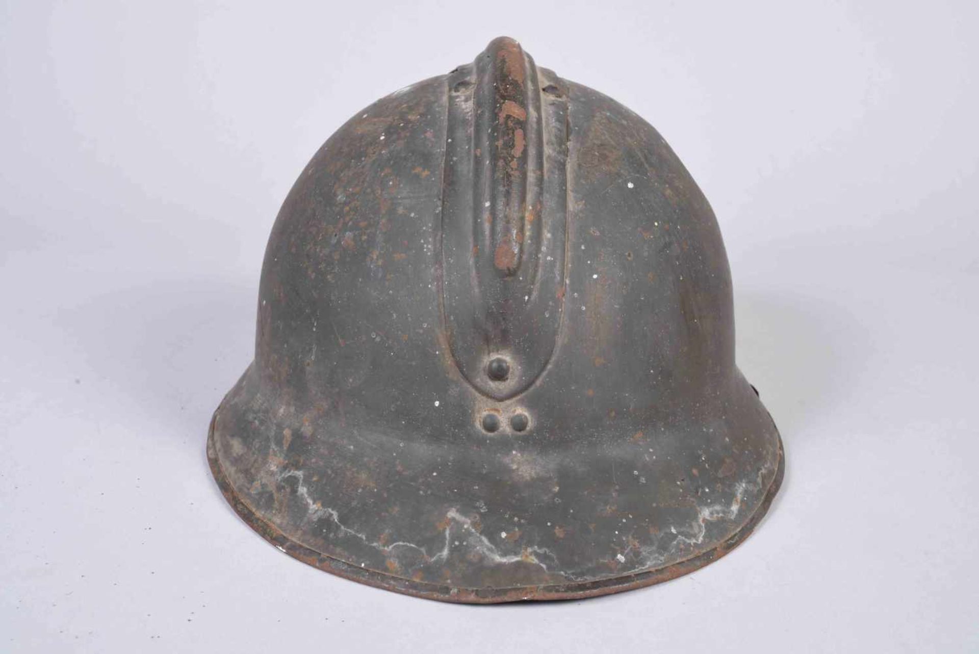 Casque Adrian modèle 26. Attribut de la coloniale modèle 15. Fabricant MA.M.OU Marseille 1938. Coque - Bild 3 aus 8