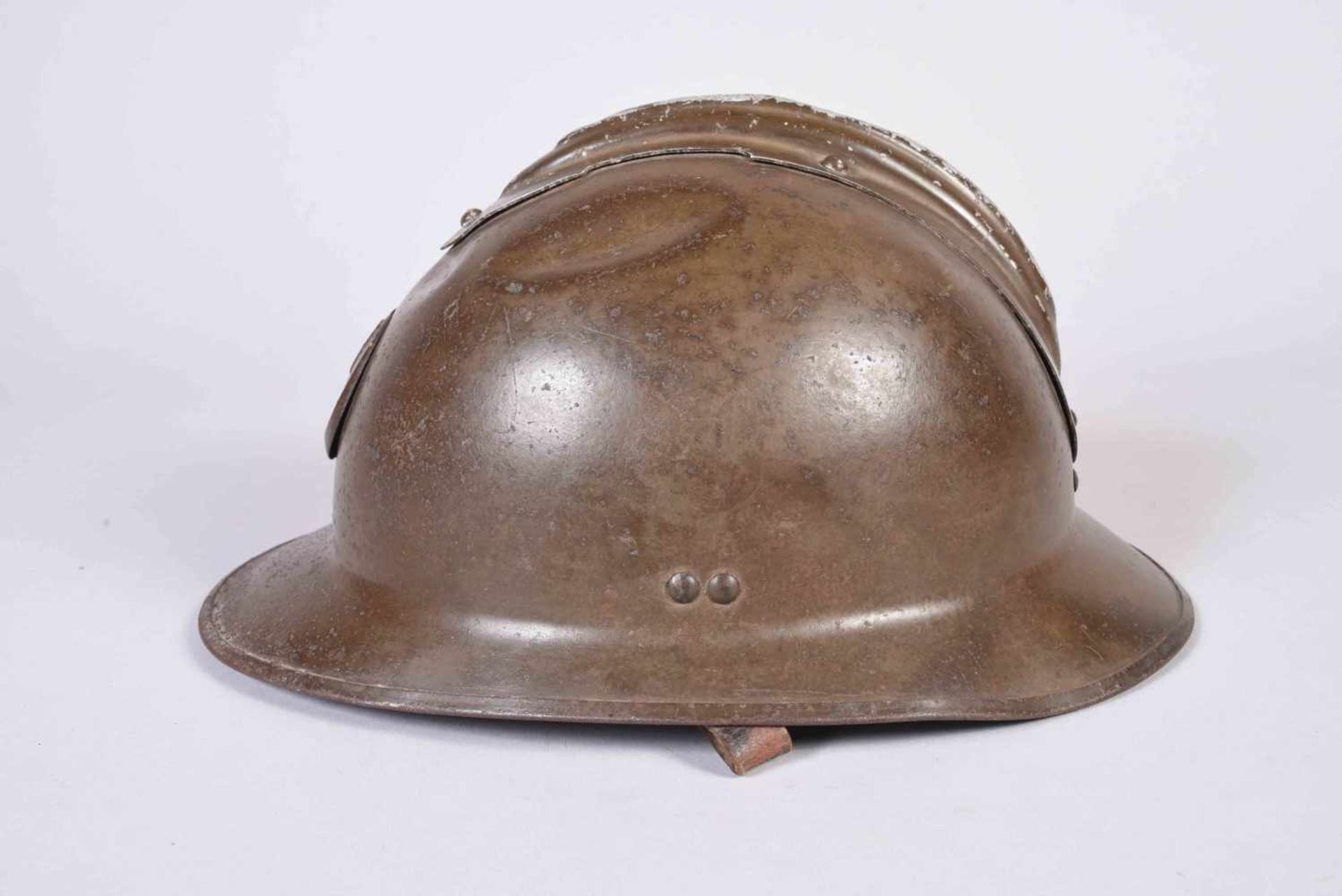 Casque Adrian modèle 26 attribut zouave/spahis modèle 15. Casque du fabricant CARPENTIER précoce - Bild 2 aus 8