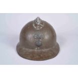 Casque Adrian modèle 26 attribut d’infanterie modèle 15. Fabriquant Japy Coque C. Peinture d’usine