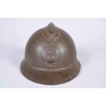 Casque Adrian modèle 26 attribut d’infanterie modèle 37. Rare fabricant C.I.A. Coque C. Peinture d’