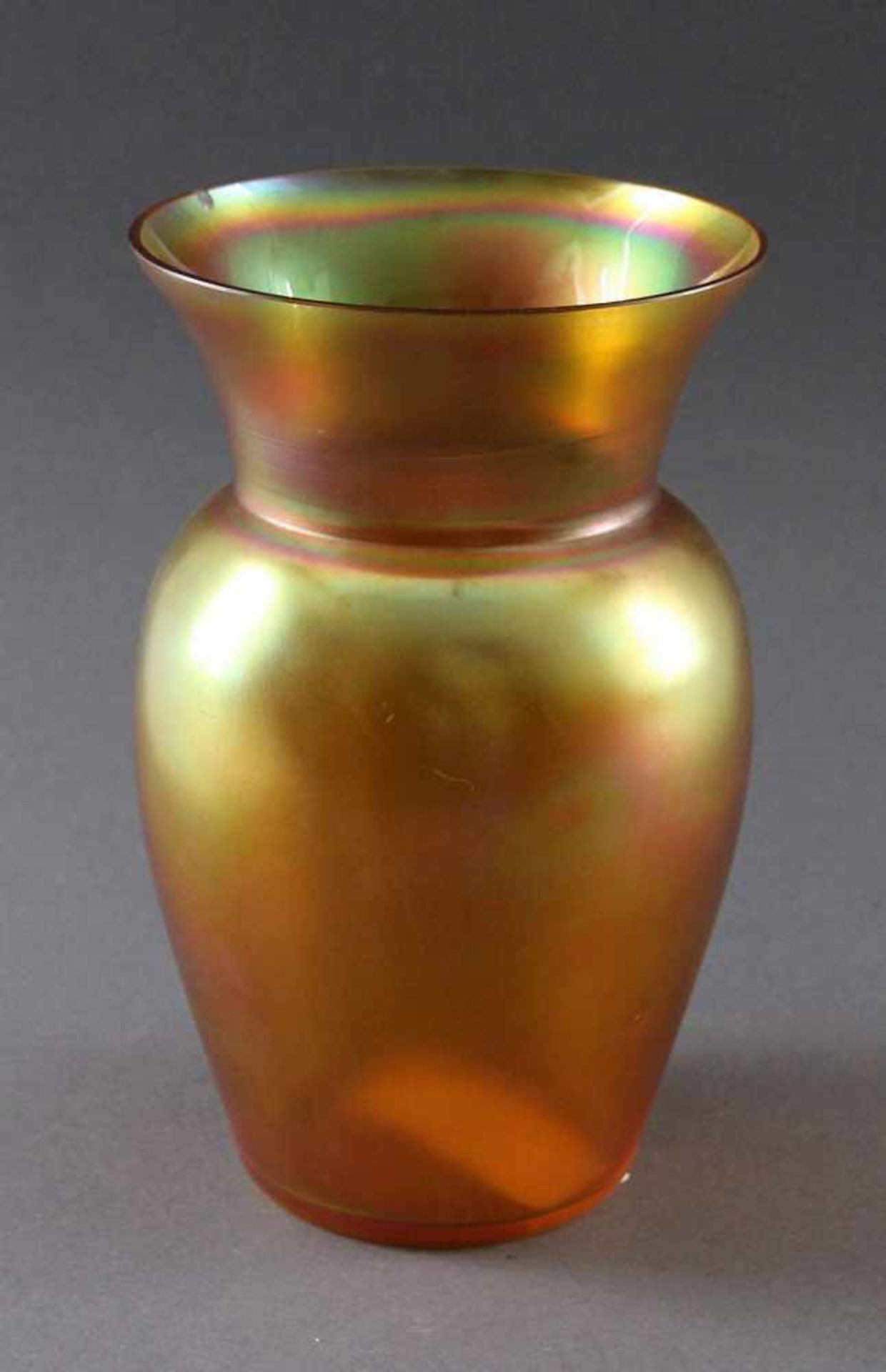 Art Deco - Vase, WMF Myra Kristall, 1930er Jahre., goldfarben changierendes Glas, leicht bauchige