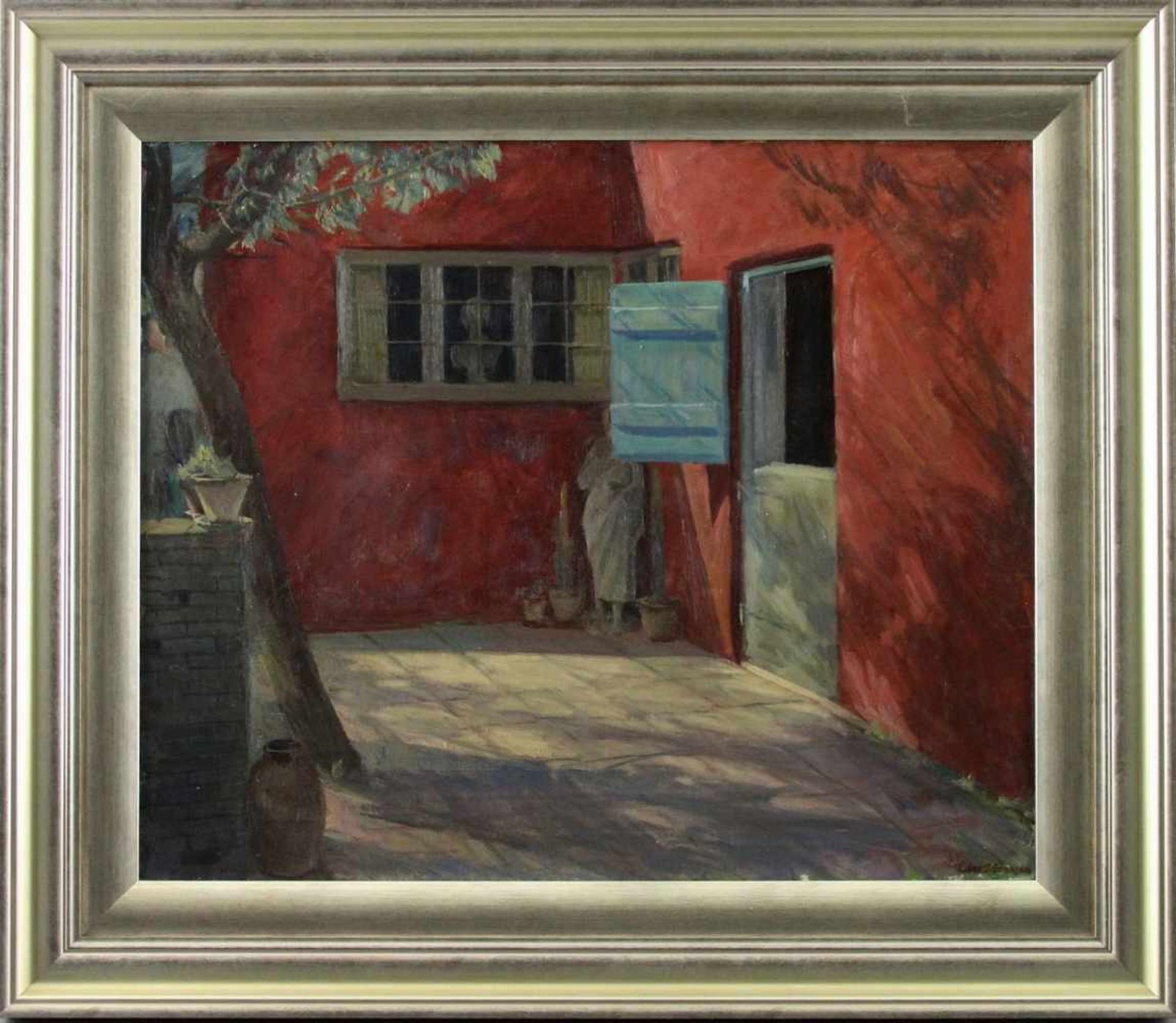 Eiler (Carl E.) Sorensen (1869 - 1963) - Öl auf Leinwand, "Roter Hof", 1944, unten rechts