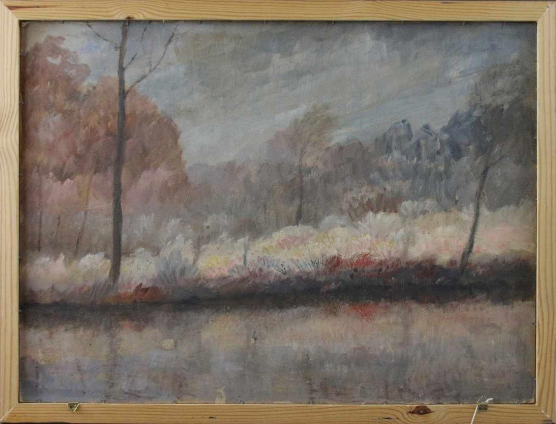 Heinz Dodenhoff (1889 - 1981) - Öl auf Malkarton, "Moortümpel / Moorlandschaft im Nebel", unten - Bild 2 aus 3