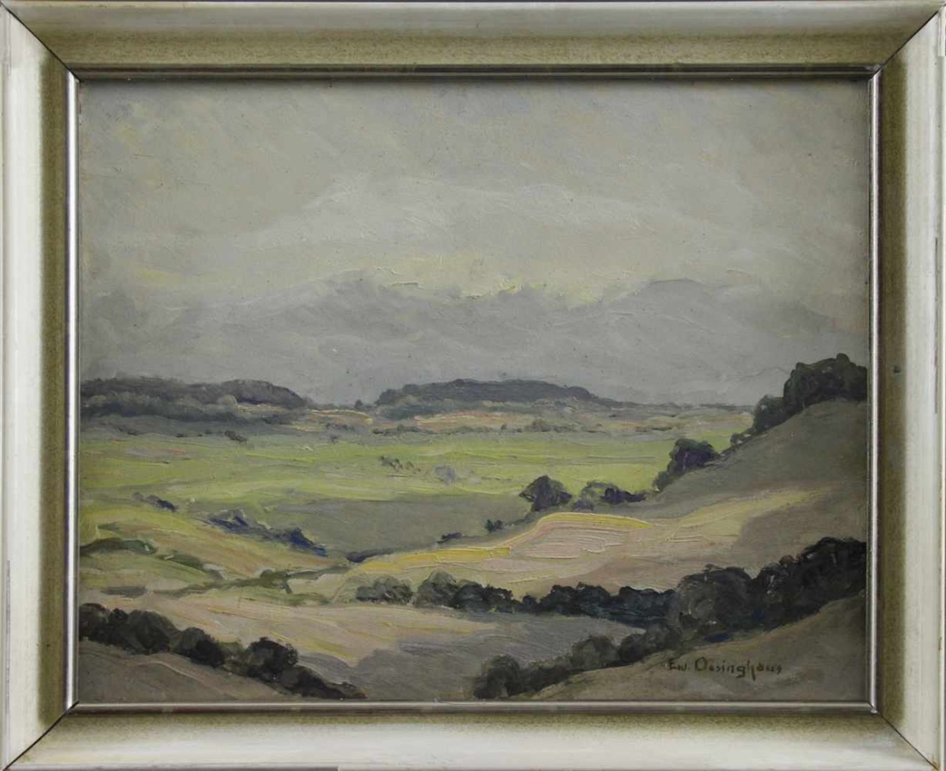 Ewald Oesinghaus (1890 - 1963) - Öl auf Hartfaserplatte, "Landschaftsimpression aus der