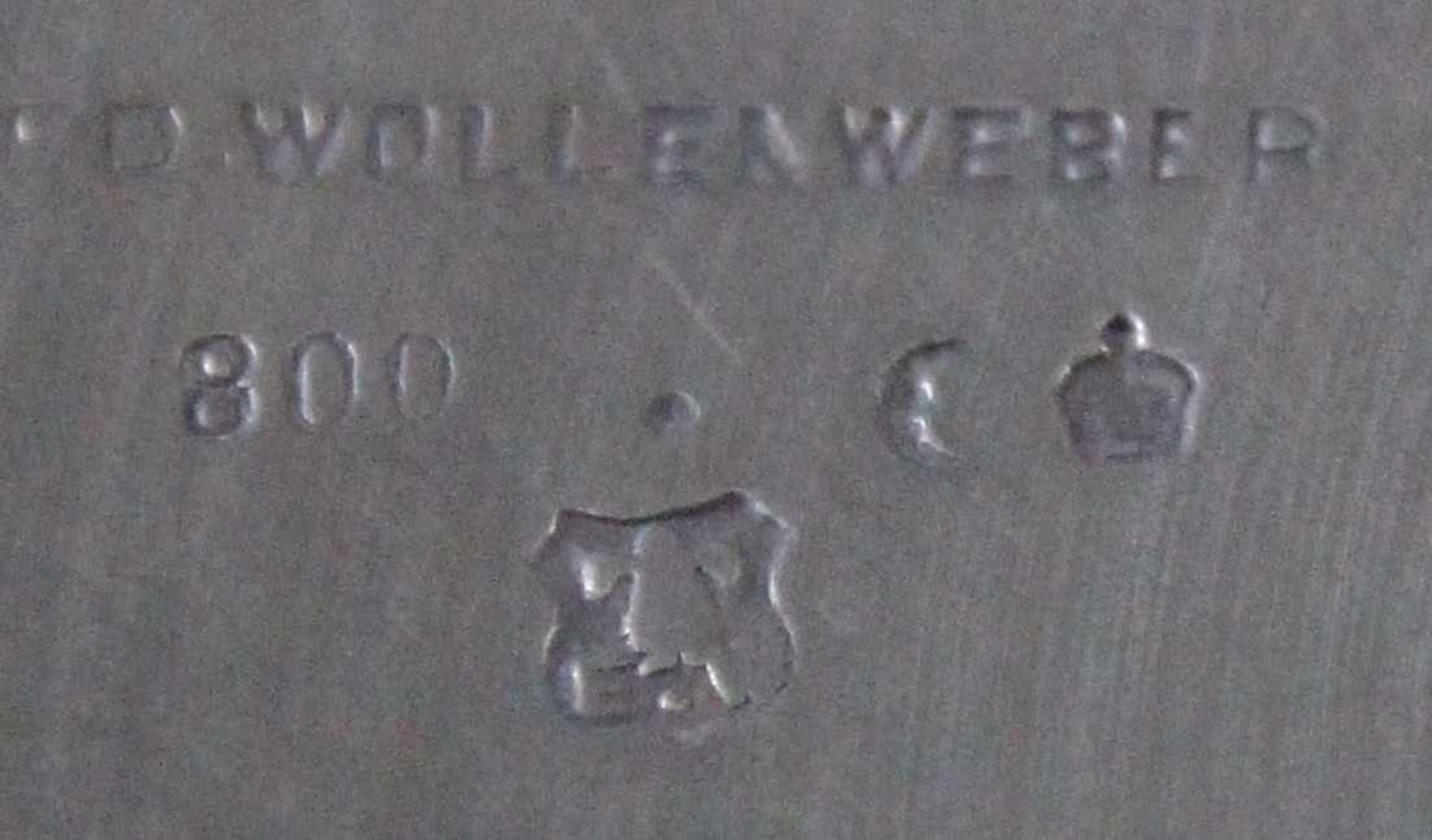 Becher, 800er Silber, Eduard Wollenweber, München, Gesamtgewicht: 185 gr., Geradwandiger Korpus - Bild 3 aus 3