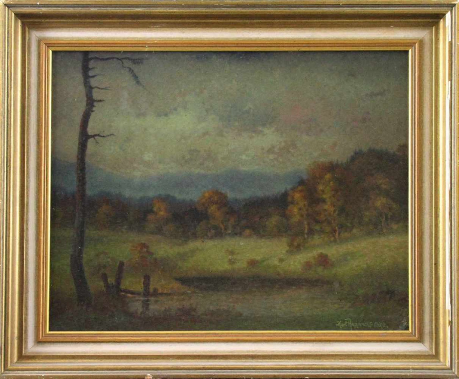 Kurt Rupprecht (20. Jhd.) - Öl auf Hartfaserplatte, "Herbstliche Landschaft", unten rechts