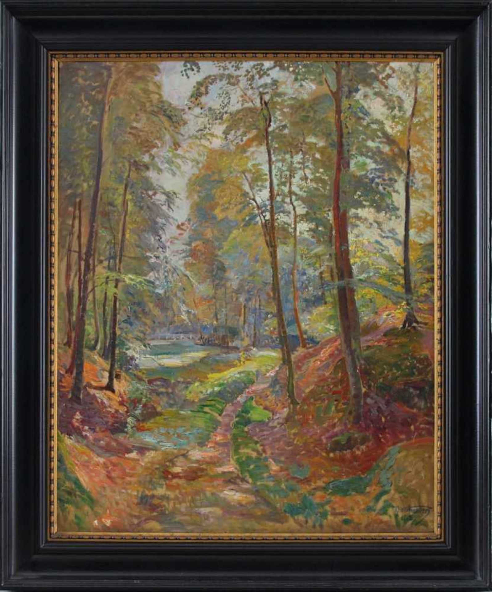 Johannes C.F. Norretranders (1871 - 1957) - Öl auf Leinwand, "Herbstliche Landschaft", 1918, unten