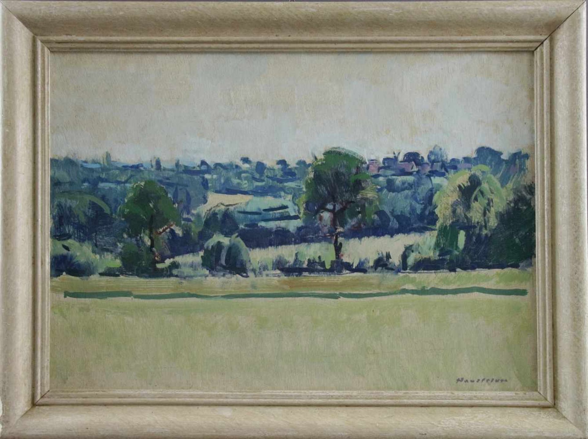 Hans Hausfeldt (1902 - 1977) - Öl auf Malkarton, "Holsteinische Landschaft", unten rechts