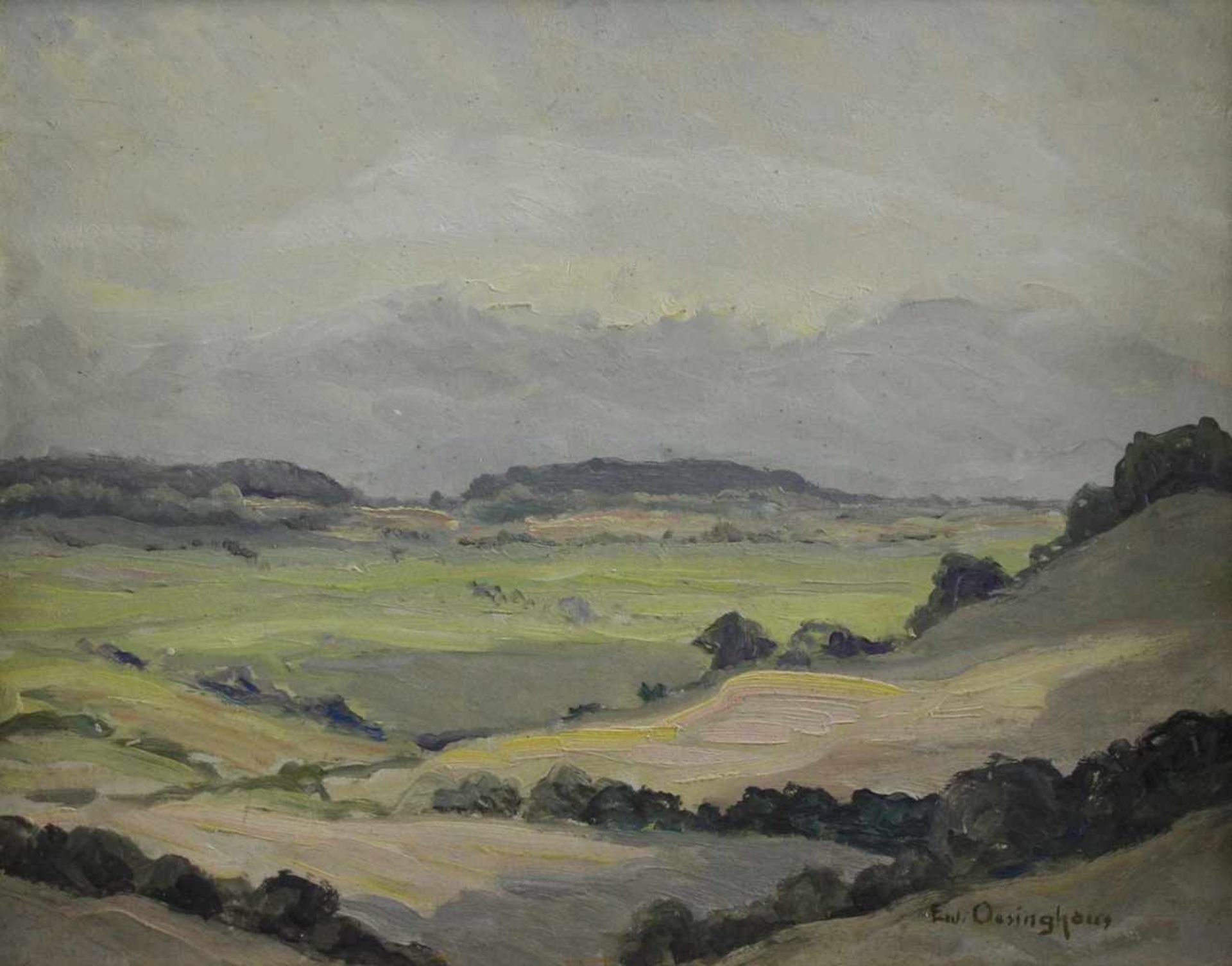 Ewald Oesinghaus (1890 - 1963) - Öl auf Hartfaserplatte, "Landschaftsimpression aus der - Bild 2 aus 4
