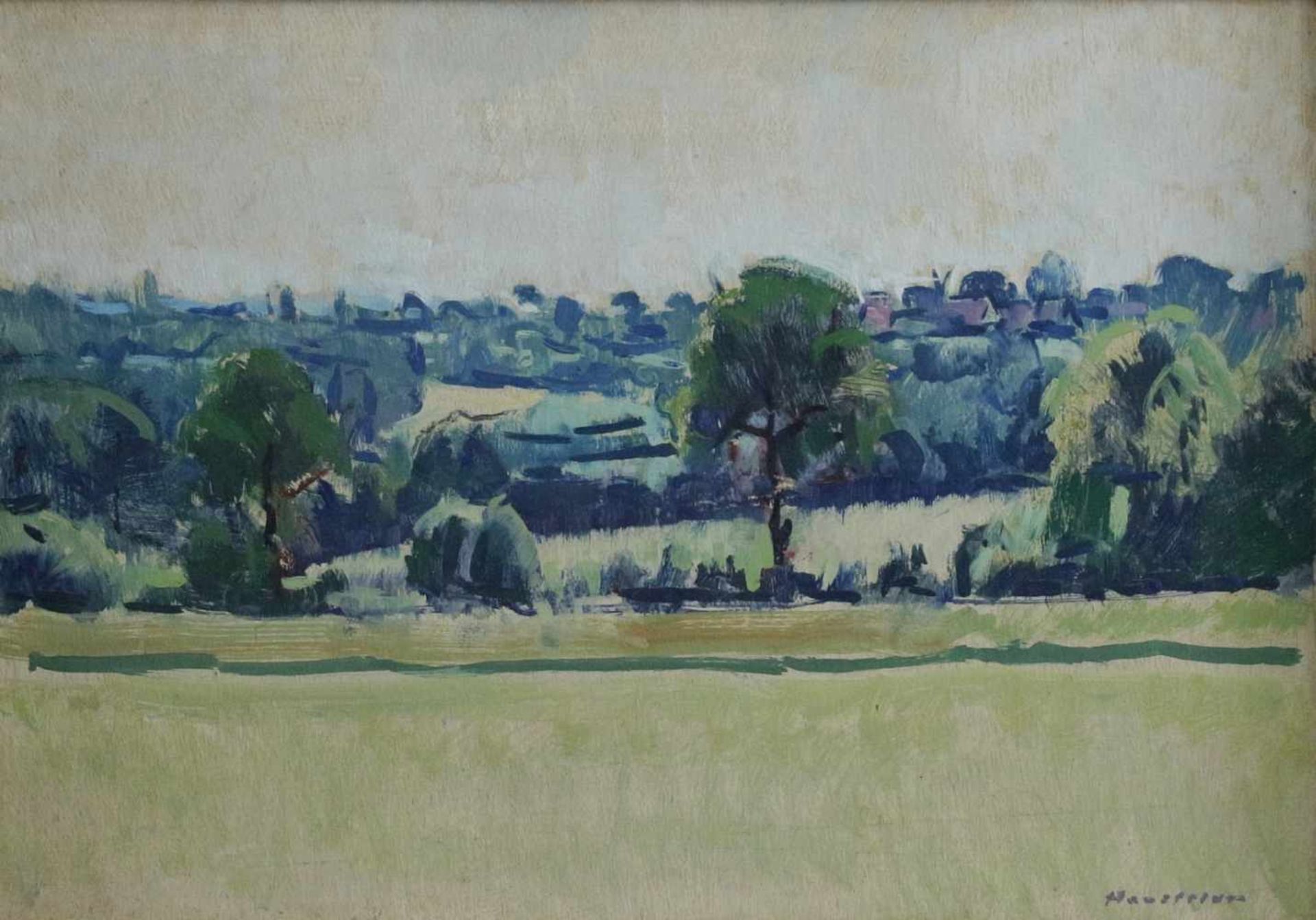 Hans Hausfeldt (1902 - 1977) - Öl auf Malkarton, "Holsteinische Landschaft", unten rechts - Bild 2 aus 4