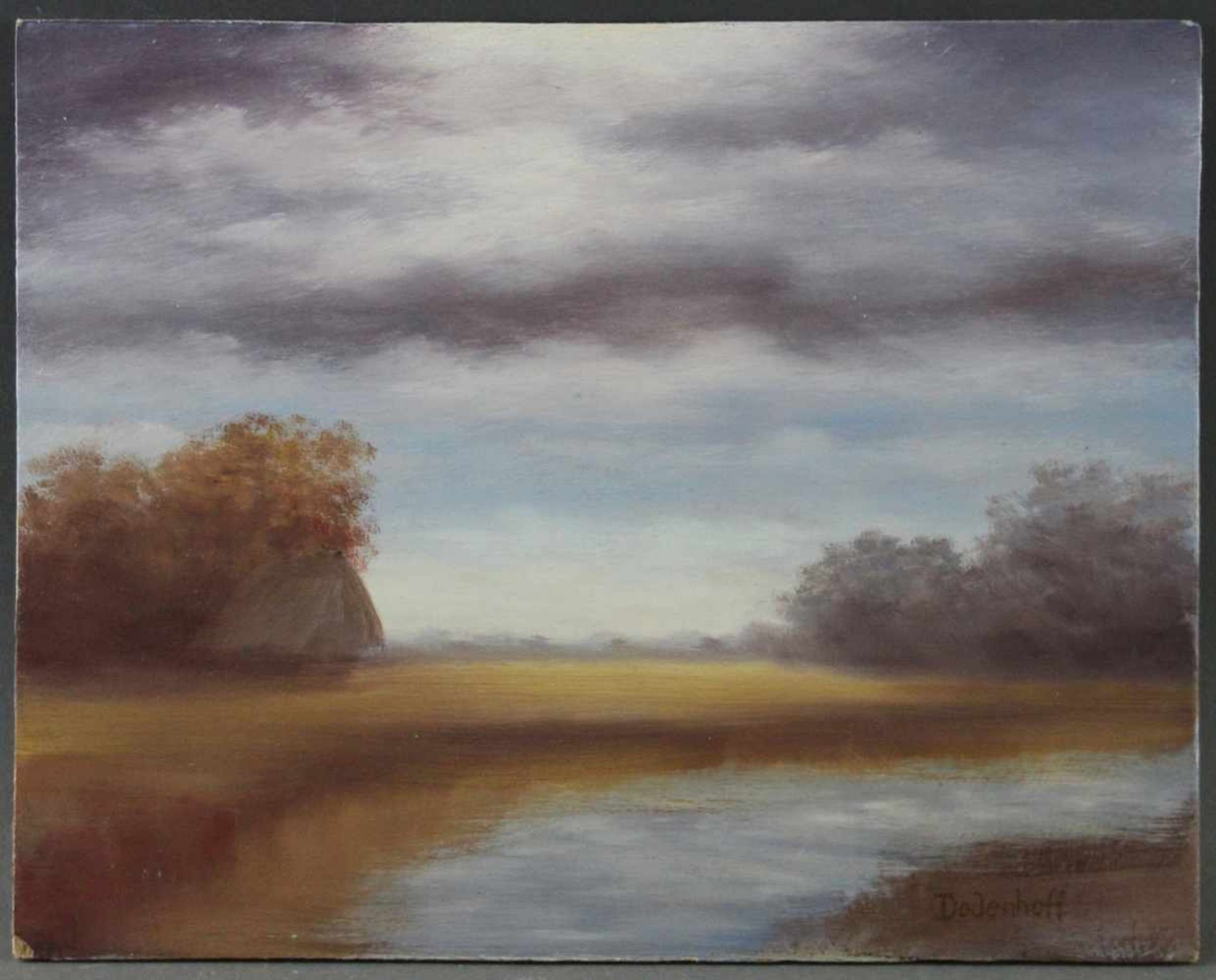 Heinz Dodenhoff (1889 - 1981) - Öl auf Hartfaserplatte, "Im Worpsweder Moor", unten rechts signiert,