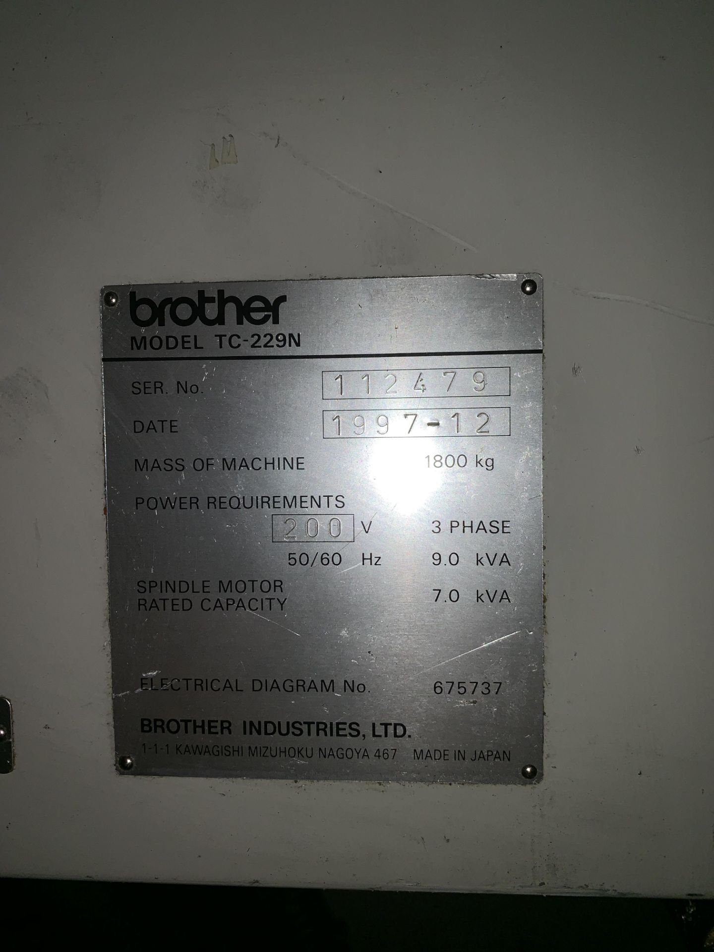 Brother TC-229N Machining Center - Image 6 of 24