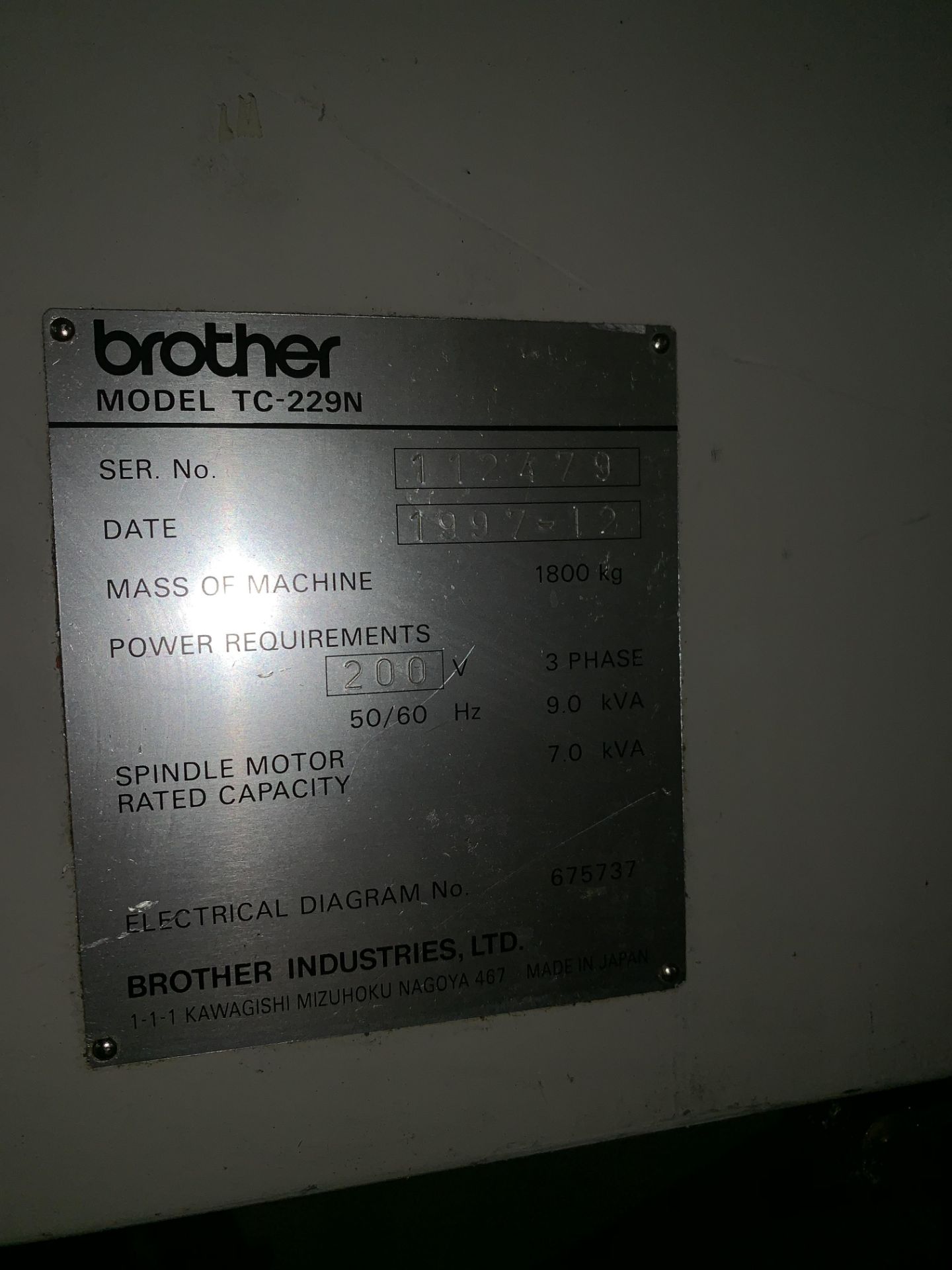 Brother TC-229N Machining Center - Image 9 of 24