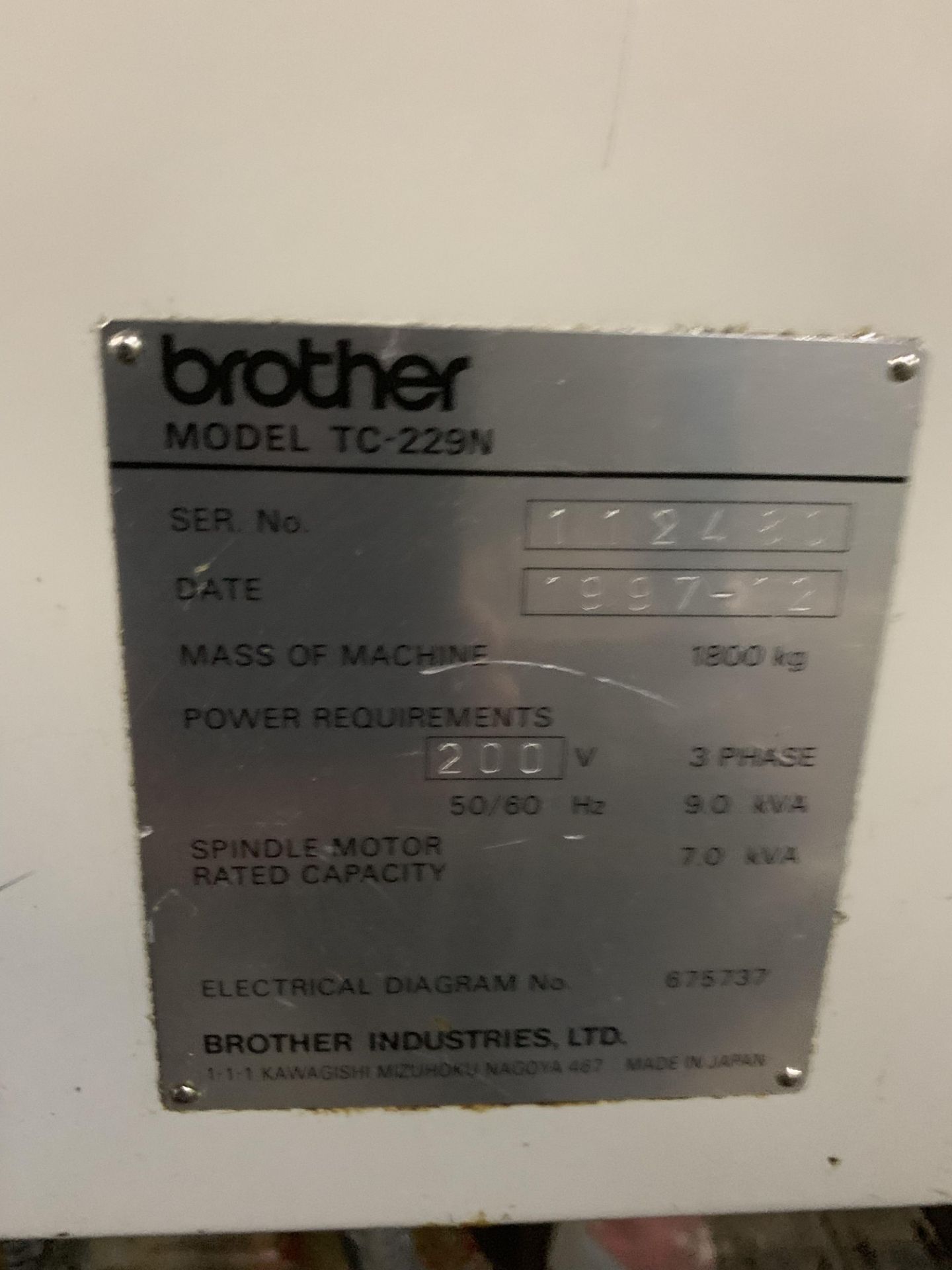 Brother TC-S229 CNC Tapping Center - Image 15 of 21