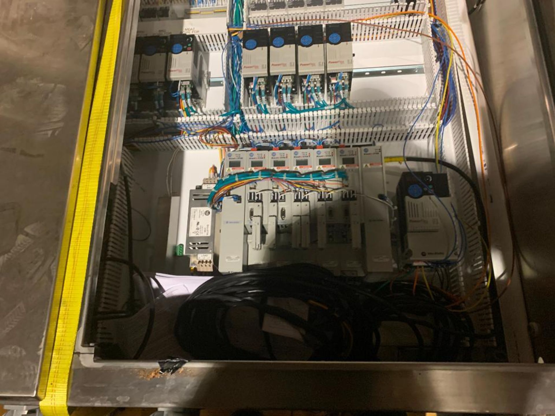 large stainless steel control panel with (13) VFD's - Image 10 of 16