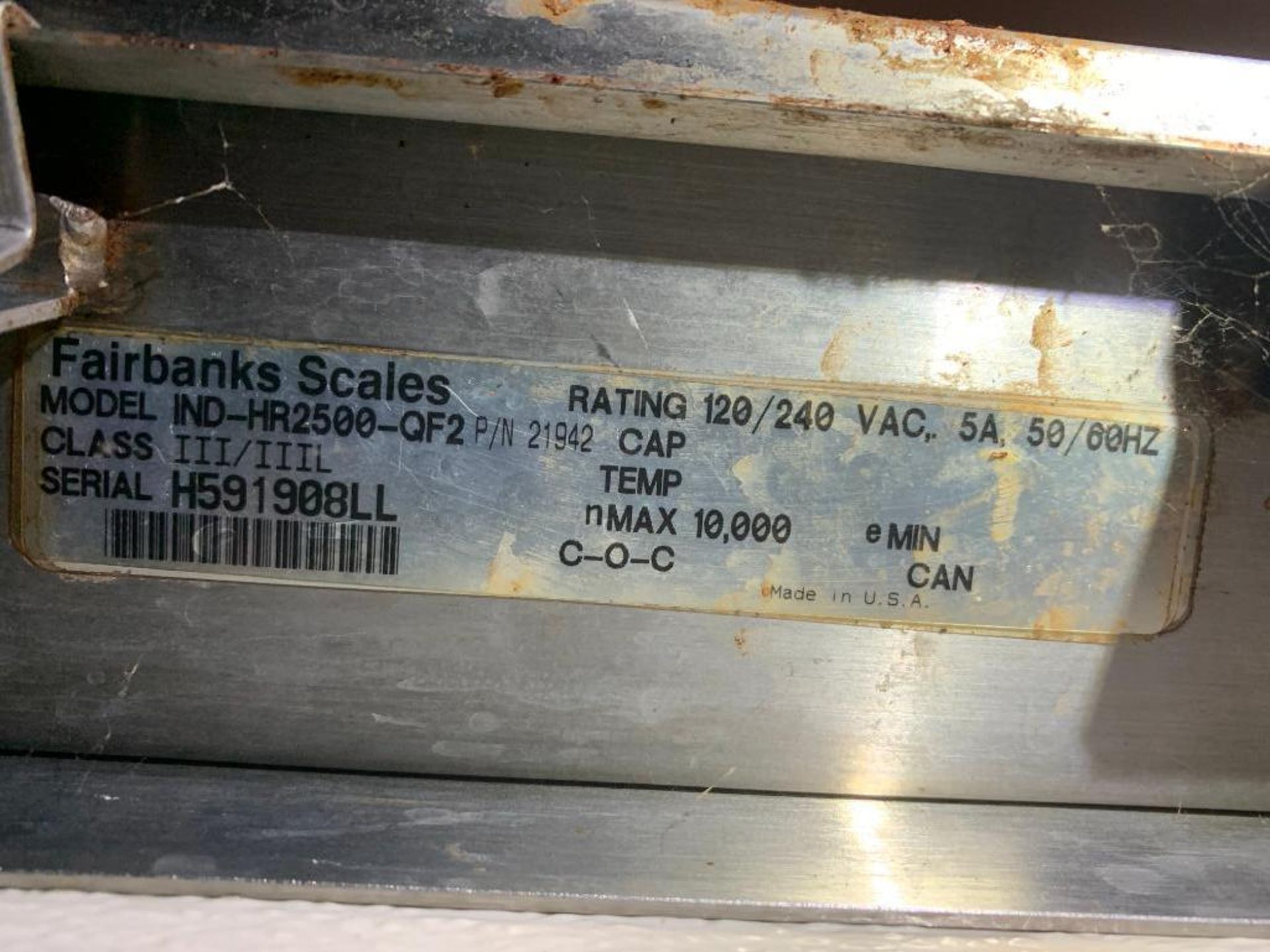 Fairbanks Rail Scale, 6 ft. Rail With Intalogix Head - Image 7 of 7