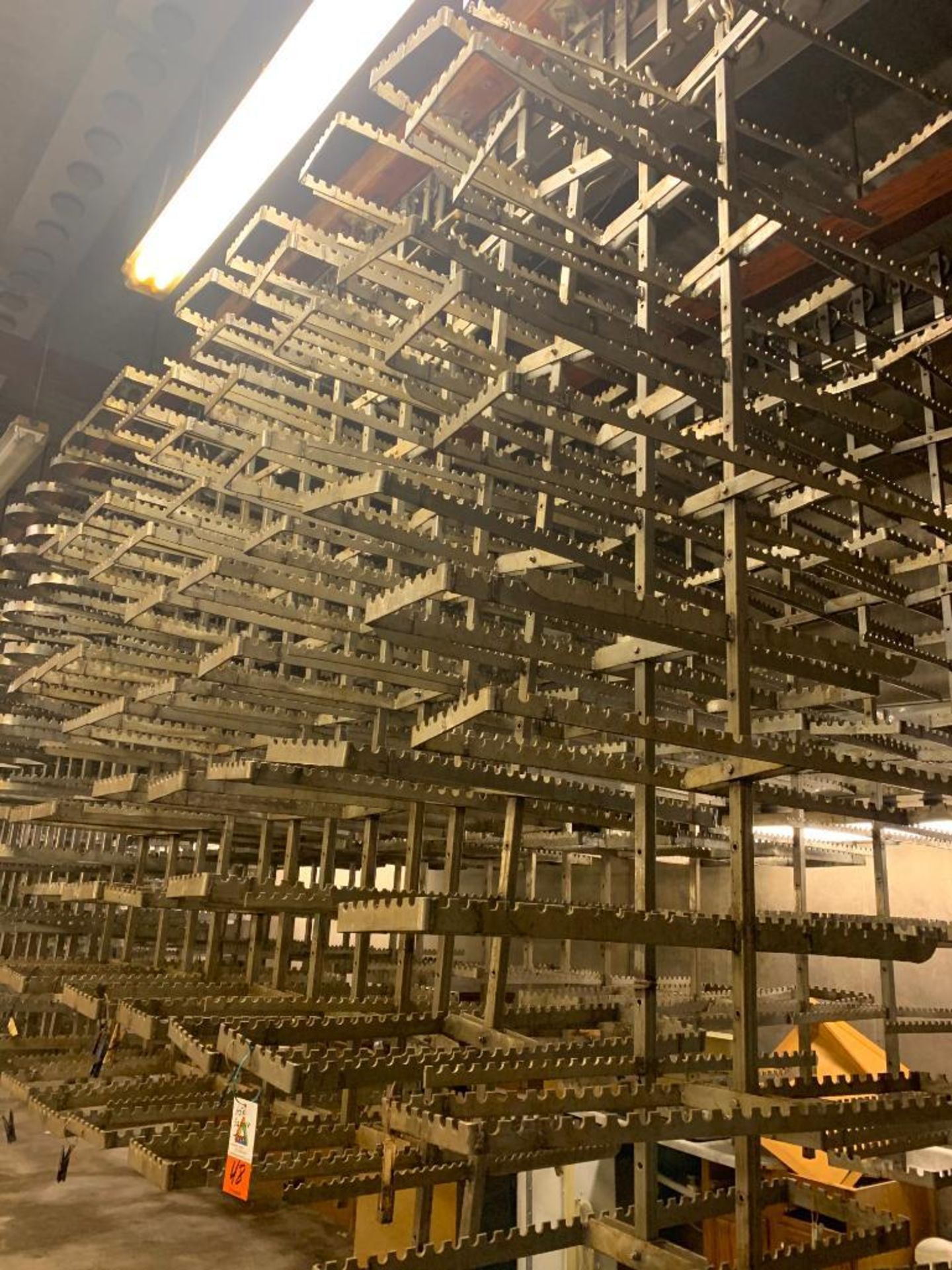 (65) Stainless Steel Rail Trees, Square End Main Tiers, (5) Branch Tiers Between