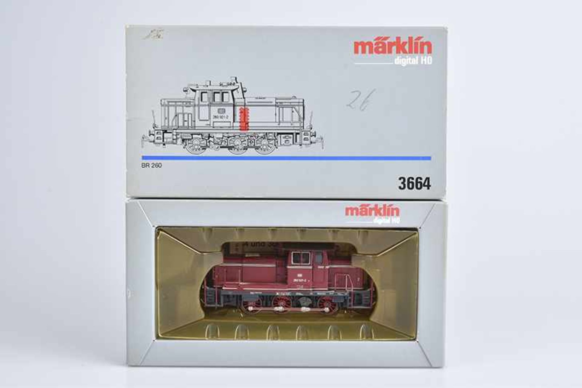 MÄRKLIN digital Diesellok 3664, H0, BN 260 921-2 der DB, beidseitig Stirnbeleuchtung, ff, 3L AC, Z