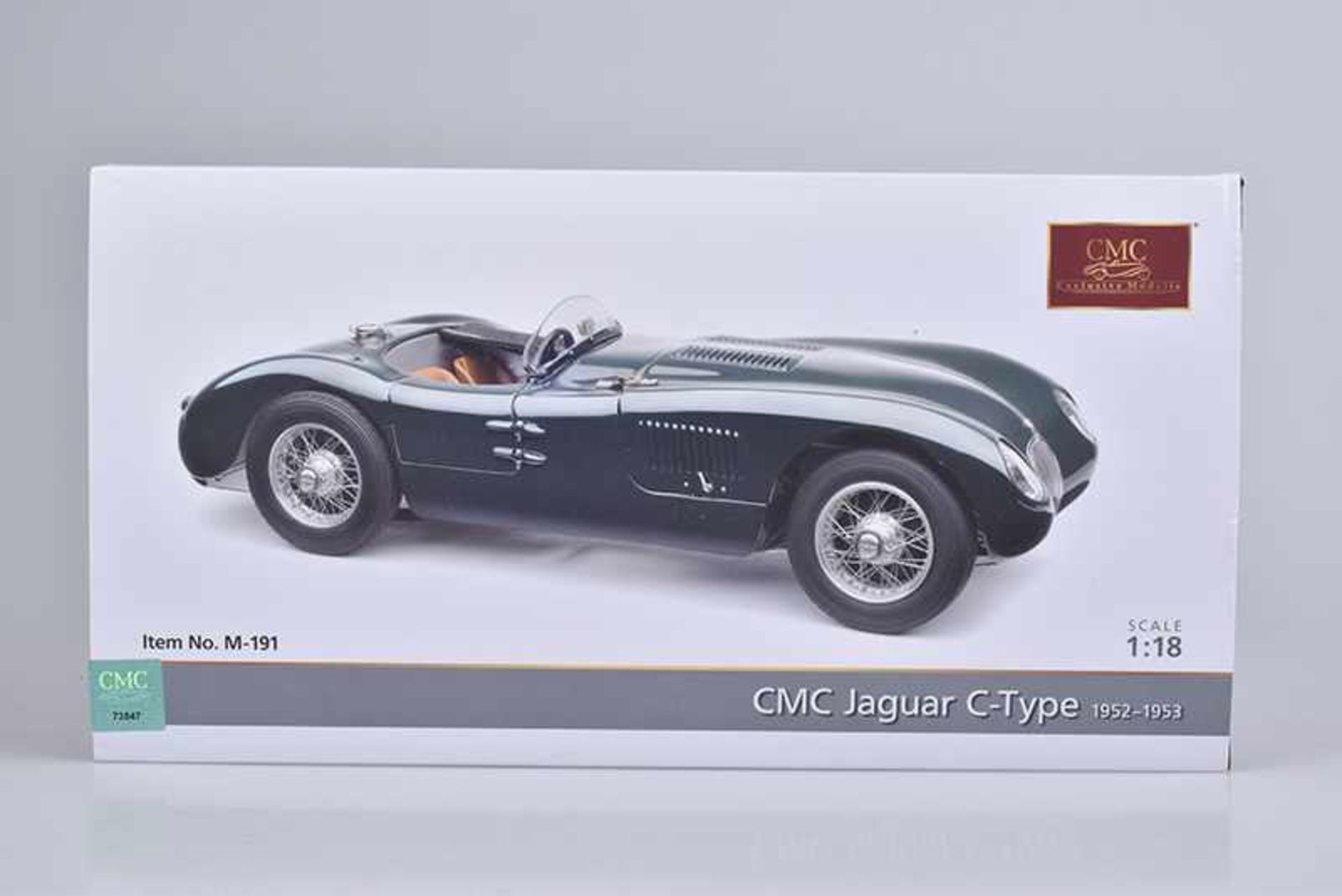 CMC Exclusive Modelle Jaguar C-Type, 1952-1953, Metall, M 1:18, dunkelgrün, L 23 cm, Z 1+, BdA,