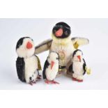 STEIFF 4 Pinguine, Woll-Pinguin, KF, Nr. 7390/ 08, "Peggy", KFS, Nr. unleserlich, Mohair, Pinguin,