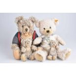 STEIFF 4 Bären, Teddy Lenni, KF, 109508, 3x Zotty, Mohair, 60er/70er Jahre, 43 cm, 22 cm und 17