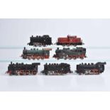 MÄRKLIN u.a. 7 Dampfloks, H0, 3L AC/ 2L DC, darunter 3199, BN 81 010, 3000, BN 89 006, 3003, BN 24