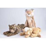 STEIFF 3 Tiere, Leopard Molly, KF, 0390/50, bespielt, Z 2, Kalb, KF, 3795/27, 80er Jahre, Jolly