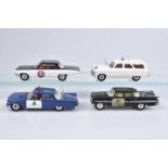 DINKY TOYS 4 Modellfahrzeuge, Metall, Ford Fairlane, Made in England, Chevrolet Impala, Ford