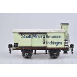 MÄRKLIN Mineralwasserwagen 1997 "Fachinger", S0, Blech, HL, 2-A, L 16 cm, 2 ST, Brh., 1 AT fehlt,