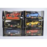 BURAGO 6 Modellautos, Metall, Kunststoffteile, M 1:18, Ferrari 456 GT (1992), Lamborghini Diablo (