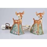 HUMMEL 2 Rauchverzehrer 'Bambi', 50er Jahre, gem., Porzellan, polychrome Bemalung, 16 cm,
