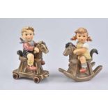 GOEBEL/ HUMMEL 2 Figuren 'Kann schon reiten - Cowboy Corral' + 'Stolzer Reitersmann - Riding