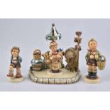 GOEBEL/ HUMMEL Marktplatzszene, 1065-D 2001, 3 Figuren, 'Frisch gebacken - Pretzel Girl', 'First