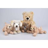 STEIFF 4 Kuscheltiere, Knopf und Fahne, 16 - 28 cm, 2 Golden Retriever Welpen Lumpi, gold, Nr.