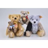 STEIFF 4 Teddy-Bären, Click a Bear, KF, Nr. 002496, alle Glieder durch Magnet-Knöpfe befestigt und