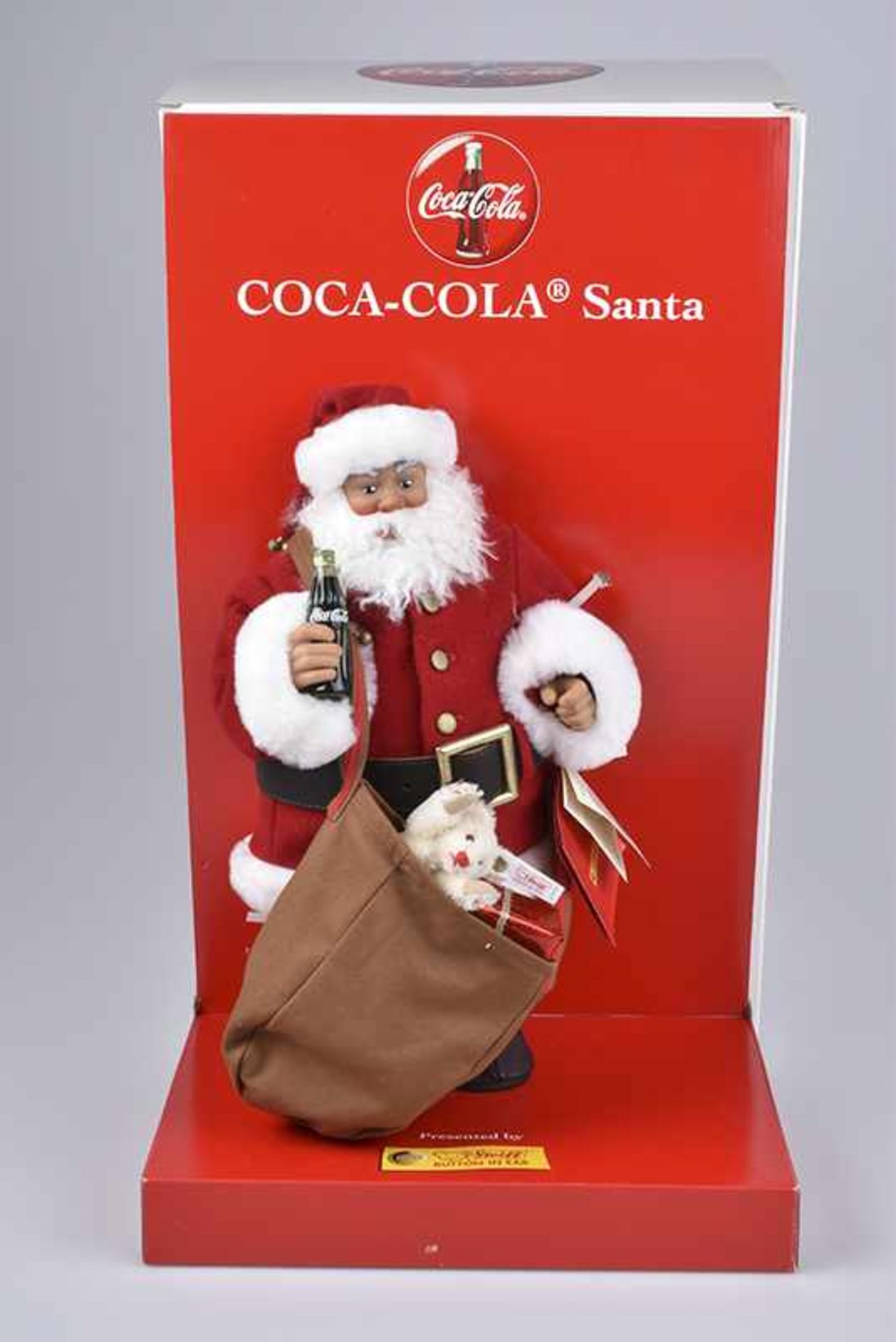STEIFF Coca Cola "Santa", limitierte Auflage, mit Zertifikat 6135/ 10.000, KF, Nr. 670350, roter